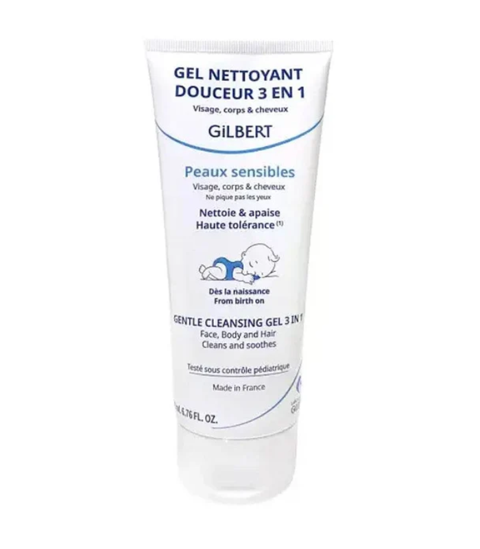 Gilbert Gel Nettoyant Douceur 3 en 1 Bébé Visage Corps et Cheveux 200 ml Gilbert Gel Nettoyant Douceur 3 en 1 Bébé Visage Corps et Cheveux 200 ml