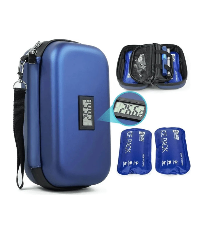 Trousse Isotherme pour Diabétiques avec Thermomètre et Poches de Froid Trousse Isotherme pour Diabétiques avec Thermomètre et Poches de Froid