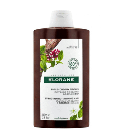 Klorane Shampoing à la Quinine & Edelweiss BIO Fortifiant Cheveux Fatigués 400 ml